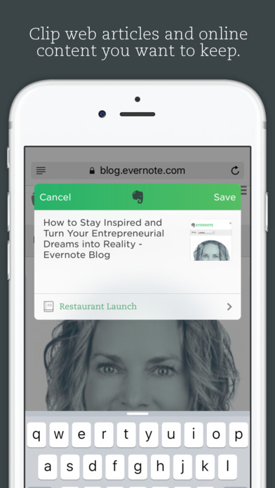 Screenshots of Evernote - capture notes and sync across all devices. Stay organized. for iPhone