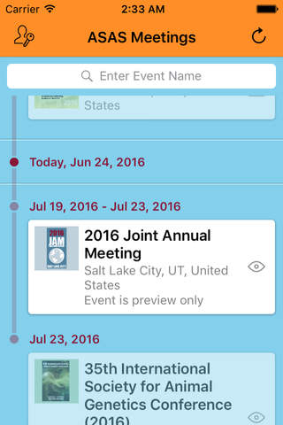 ASAS Meetings App screenshot 2