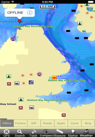 Oklahoma lakes - fishing GPS charts navigator screenshot 2