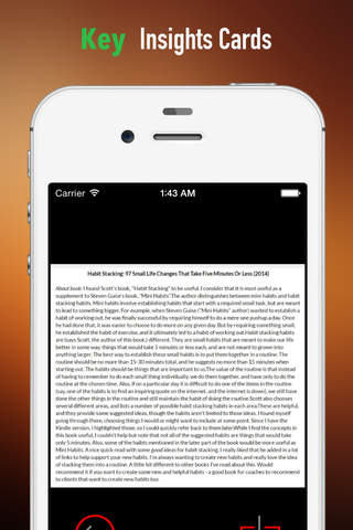 Habit Stacking: Practical Guide Cards with Key Insights and Daily Inspiration screenshot 4