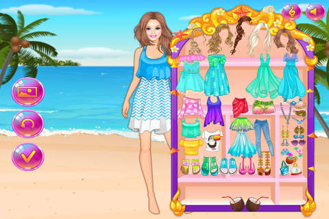芭比娃娃的沙滩裙 - 官方单机版（明星最爱的潮流搭配女生游戏） screenshot 2