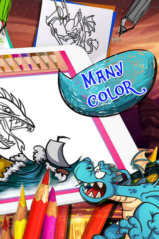 Coloring Book : Painting Pictures Dragons and Beasts Cartoon Free Edition screenshot 2