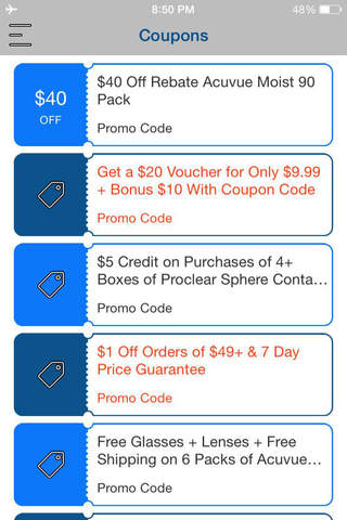 Coupons for OptiContacts screenshot 2