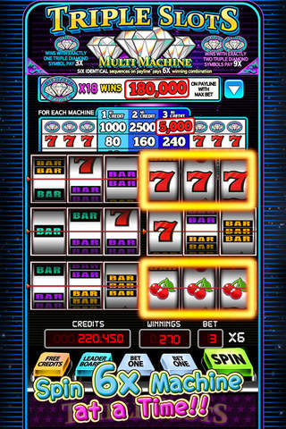 Triple Slots - 6x Multi Diamond Slot Machine screenshot 2