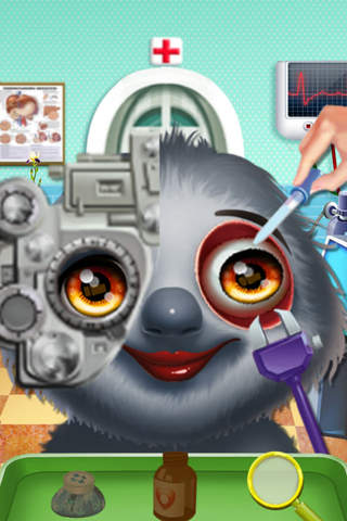 Cute Sloth's Eyes Doctor - Pets Surgeon Salon/Free Online Cerebral Operation Games For Kids screenshot 2