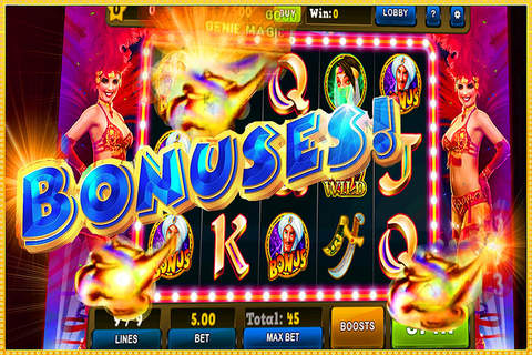 Hot Slots Casino Of The Genie Desert : Free Games HD ! screenshot 3