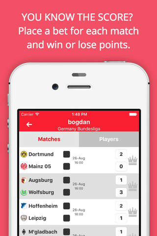 !Bet With Friends - Germany Bundesliga Edition - Fantasy football app screenshot 2