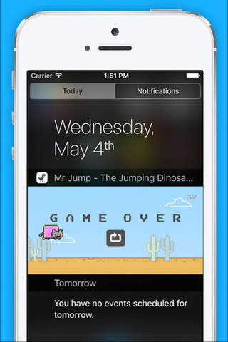 Mr Jump - The Jumping Dinosaur, T-Rex in Widget Game, Notification Center screenshot 4