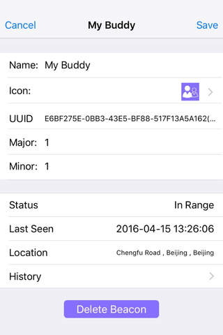 BeaconGo Find Your Buddy - Making sure your friends are nearby and safe using iBeacon screenshot 2