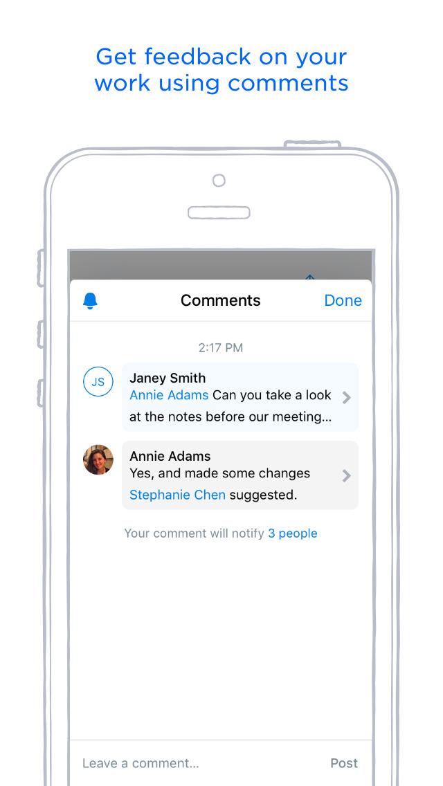 Screenshots of Dropbox for iPhone