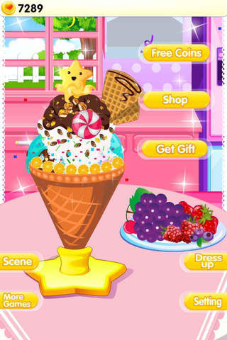 Sweet Ice Cream - Princess Designes Dessert, fruit, Food,Kids Recipe Funny Games screenshot 3
