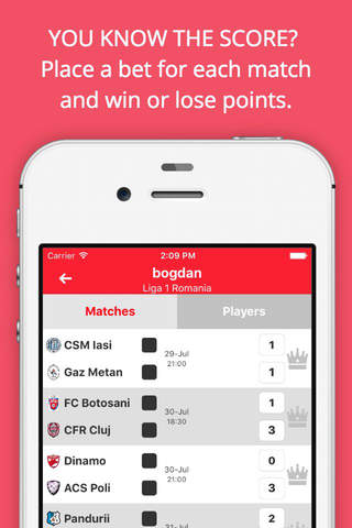 !Bet With Friends - Romania Liga 1 Edition - Fantasy football app screenshot 2