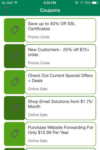 Coupons for Network Solutions screenshot 2