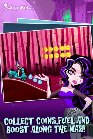 My Monster Girls Scooter Race - For-Ever After Stunt Bike Games Free screenshot 2