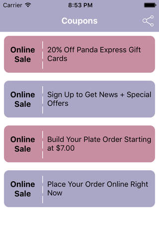 Coupons for Panda Express Shopping App screenshot 2