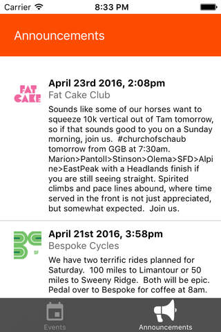 Who's Riding? - Strava Club Events and Announcement aggregator screenshot 2