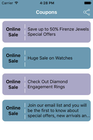 Coupons for  Firenze Jewels  App screenshot 2