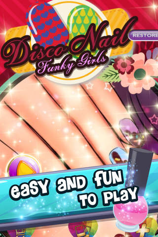 Disco Nail Funky Girls : Fashion Bride Nail Game screenshot 3