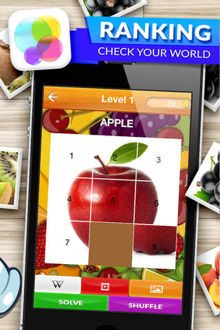 Slide Puzzle Tiles Quiz for Fruit Picture Game Pro screenshot 2