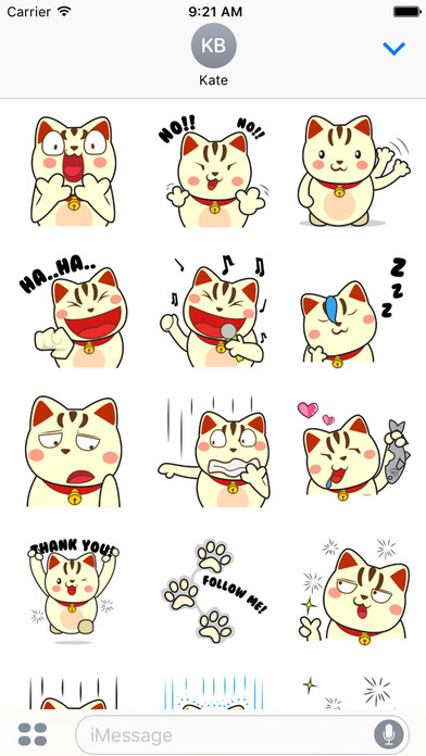Kira the neko cat for iMessage Sticker screenshot 2