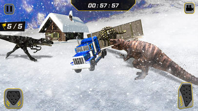 Snow Off Road Dino Truck Transport Simulation 2017 screenshot 2