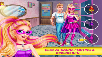Elsa At Sauna Flirting - Kissing Ken screenshot 3