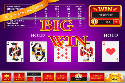 Video Poker : More Gold More Money Betting Solution screenshot 3