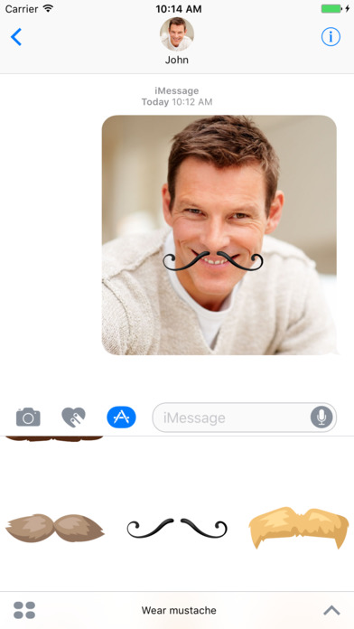 Wear a mustache - stickers for iMessage screenshot 3