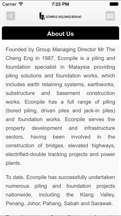 Econpile Holdings Berhad Investor Relations screenshot 4