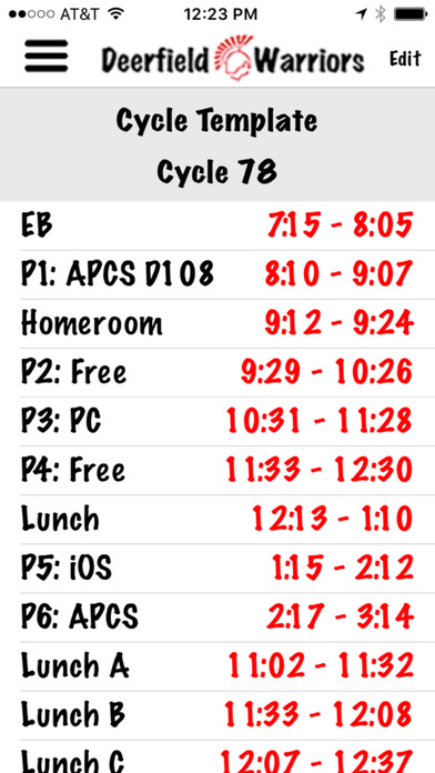Deerfield High School Schedule screenshot 2