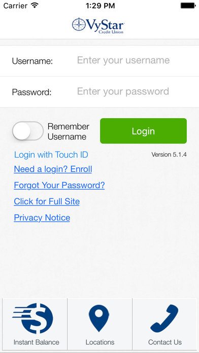VyStar Mobile Banking for iPhone screenshot 1