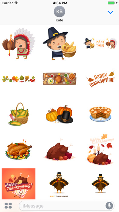 Thanksgiving Day Happy Stickers Mania screenshot 2