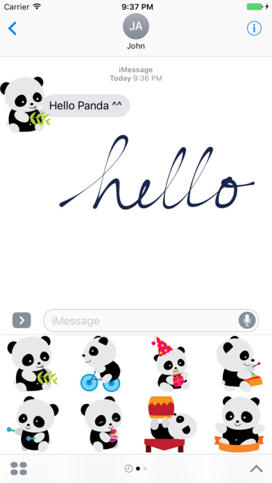 Cute Panda Sticker for iMessage #1 screenshot 2