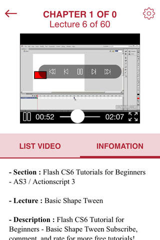 Video Training for Adobe Flash Player Free CS6 screenshot 4