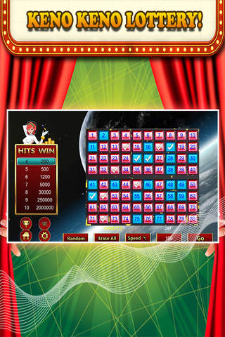 A Keno Casino Free - Space Edition Las Vegas Game screenshot 2