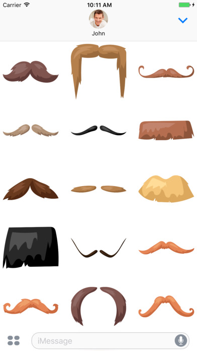 Wear a mustache - stickers for iMessage screenshot 2