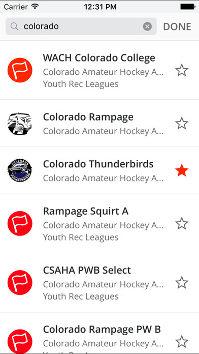 Colorado Amateur Hockey Assoc. screenshot 2