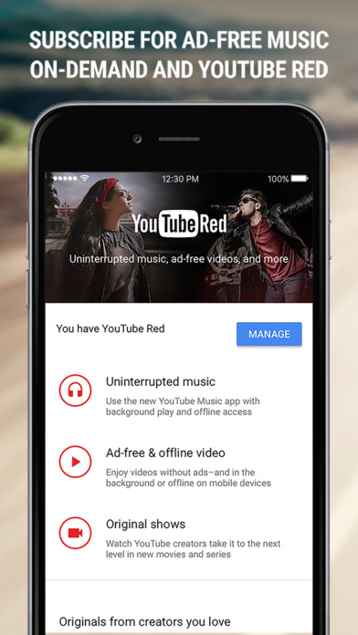 Screenshots of Google Play Music for iPhone