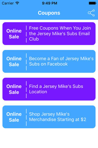 Coupons for Jersey Mikes Free App screenshot 2