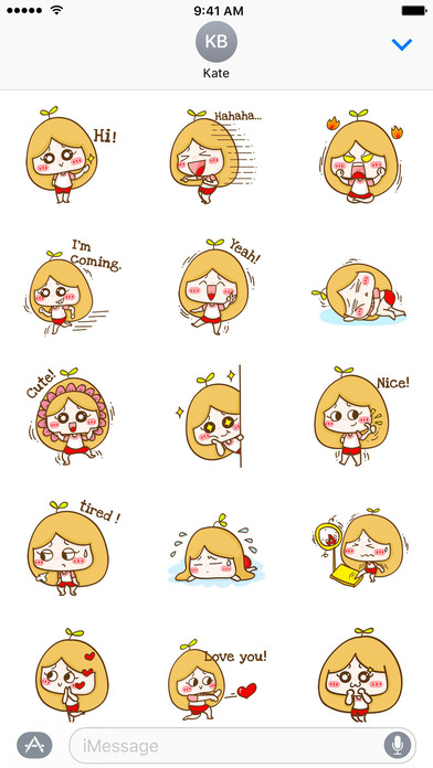 Daily Life of Round Face Girl − NHH Stickers screenshot 3