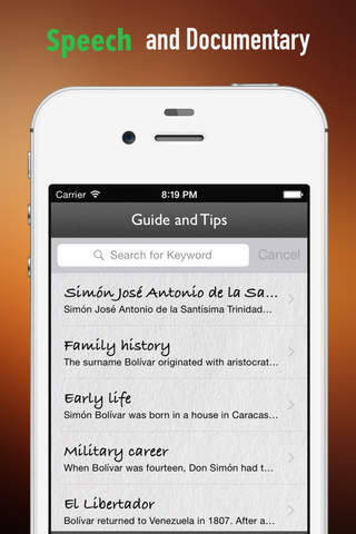 Biography and Quotes for Simon Bolivar- Life with Documentary screenshot 4