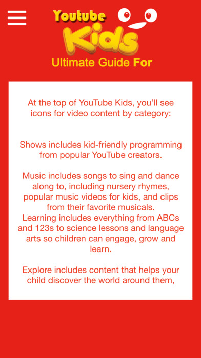Ultimate Guide For YouTube Kids screenshot 4