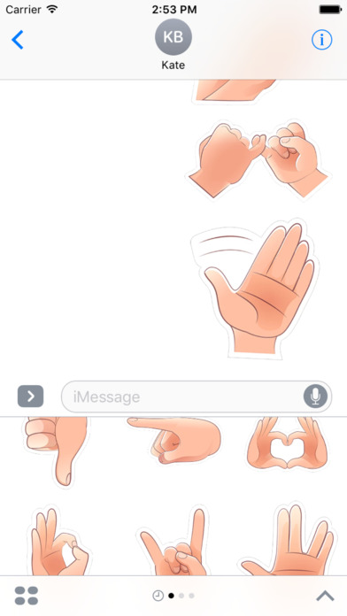 Hand Gestures Stickers for iMessage screenshot 2