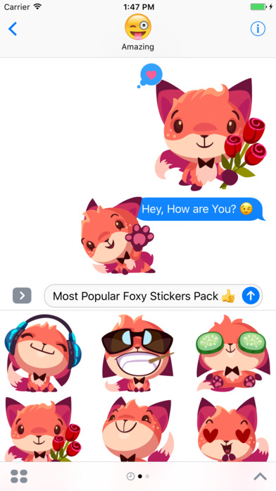 Sweet Foxy • ROMANTIC Stickers for iMessage Emoji screenshot 2