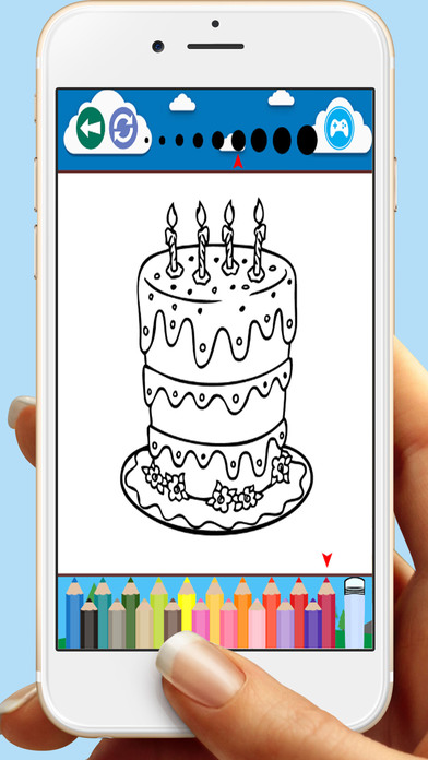 Birthday Cakes Coloring Book Games For Kids screenshot 3