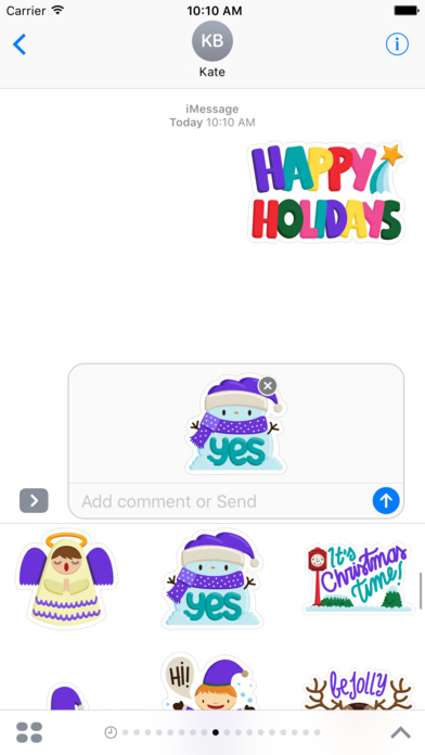 Purple Christmas Stickers for iMessage screenshot 3