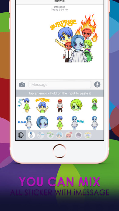 Emoji Cartoon Stickers Keyboard Themes ChatStick screenshot 3