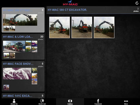 Screenshot of HYMAC Construction Machinery