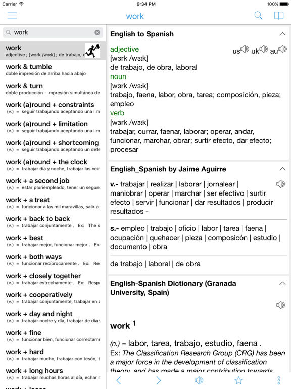 Spanish English Dictionary & Thesaurus & Translator with Offline