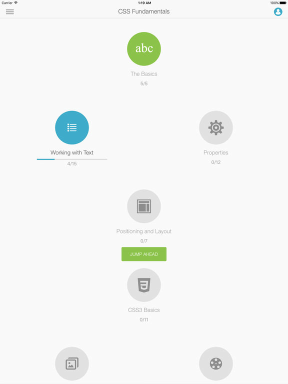 Screenshots of Learn CSS for iPad